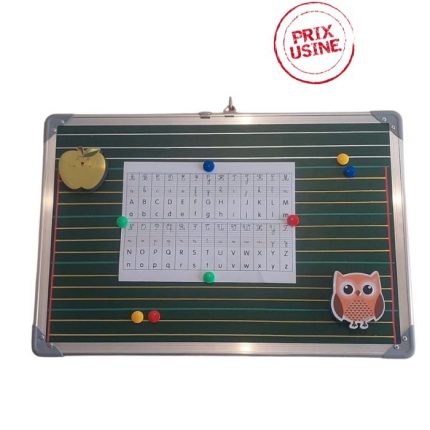Tableaux scolaires magnétiques double faces blanc/vert 40/60